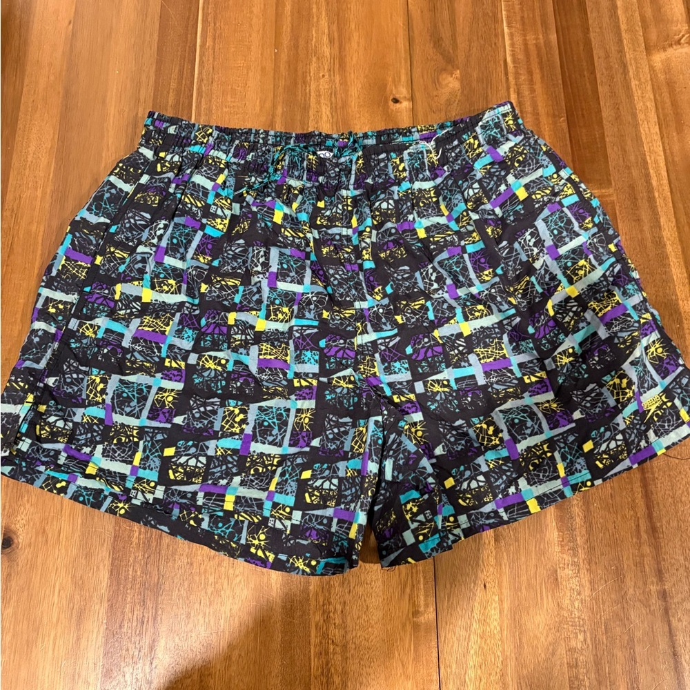 Vintage Speedo Swim Trunks XL 90s Abstract Neon 🩳